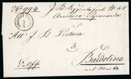 Stamp of Romania » Austrian Levant Post Offices 1856 Crimean War, Austrian occupation in Wallachia (Craiova), KRAJOVA FPO cover to Italy