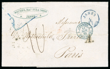 Stamp of Romania » Austrian Levant Post Offices 1861/1862 pair of unpaid covers sent to France, one in the 2nd weight step from 4/11/1861 sent from Jassy