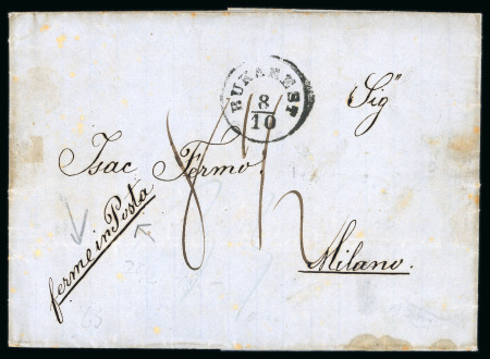 Stamp of Romania » Austrian Levant Post Offices 1858-1863  6 letters sent from Bucharest to France; Italy; Turkey; Austria; Germany, Serbia