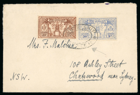 Stamp of New Hebrides New Hebrides 1927 group of four covers and a front