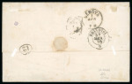 Stamp of Austria » Austrian Levant 1867/74, 3 s. grün und 25 s. grau-lila auf Brief nach Genua
