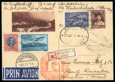 Stamp of Romania » Later Issues Zeppelin 1932 9th South American Flight, Romania to Brazil