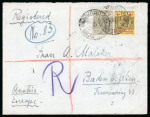 Stamp of British Solomon Islands 1925-32 group of 30 covers and cards plus a parcel front from a correspondence to Baden in Austria