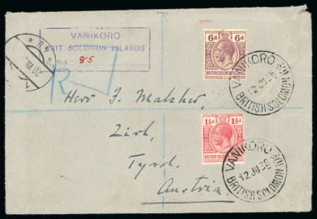 Stamp of British Solomon Islands British Solomon Islands 1936 registered cover to Austria