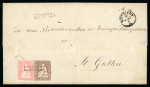 Stamp of Switzerland / Schweiz » Sitzende Helvetia Ungezähnt » 1856-57 Berner Druck (III) 1859, 5 Rp. braun und 15 Rp. rot, 3. Berner Druckperiode auf Brief