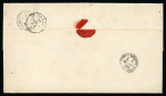 Stamp of Switzerland / Schweiz » Sitzende Helvetia Ungezähnt » 1856-57 Berner Druck (III) 1859, 5 Rp. braun und 15 Rp. rot, 3. Berner Druckperiode auf Brief