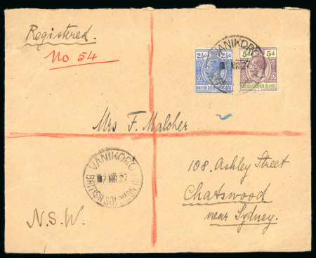 Stamp of British Solomon Islands British Solomon Islands 1927-28 three Vanikoro cover