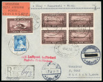 Stamp of Romania » Later Issues 1929 four airmail covers Cluj-Bucharest-Vienna to Switzerland