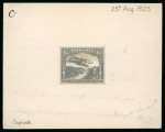 Stamp of Romania » Later Issues 1923 Essay by Waterlow for proposed Airmail Issue, unadopted, imperforate photographic Essay