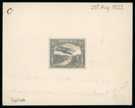 Stamp of Romania » Later Issues 1923 Essay by Waterlow for proposed Airmail Issue, unadopted, imperforate photographic Essay