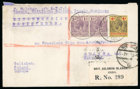 Stamp of British Solomon Islands British Solomon Islands 1931 Gizo to Poland registered cover