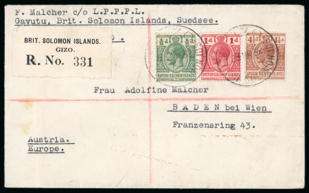 Stamp of British Solomon Islands British Solomon Islands 1931-32 four registered Cizo covers