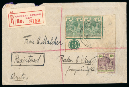 Stamp of British Solomon Islands British Solomon Islands 1925-30 six registered covers