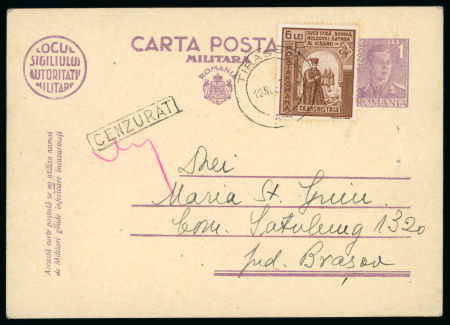 Stamp of Romania » Later Issues 1941-1944 lot of 8 WW2 censored items from the Eastern Front from Transnistria, Bessarabia, Bukovina