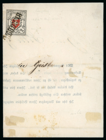 Stamp of Switzerland / Schweiz » Orts-Post und Poste Locale 1851, Orts-Post mit Kreuzeinfassung, Type 19, auf Drucksache