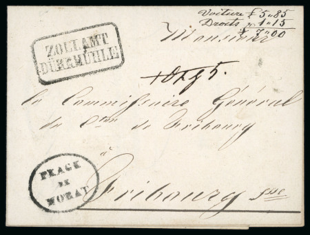 Stamp of Switzerland / Schweiz » Vorphilatelie 1845, Rückzahlung von Basel nach Freiburg