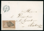 Stamp of Switzerland / Schweiz » Sitzende Helvetia Ungezähnt » 1854-55 Berner Druck (I) 1856, 5 Rp. braun, 1. Berner Druckperiode, im waagerechten Paar auf Brief