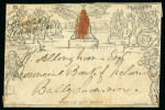 Stamp of Ireland » Postal History (Arranged alphabetically by County) Dublin County - Clontarf: 1840 Mulready 1d envelope,