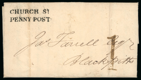 Stamp of Ireland » Postal History (Arranged alphabetically by County) Dublin County - Church Street: 1811 (8.2) Folded entire