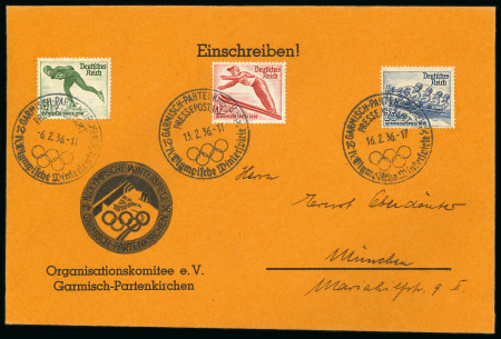 Stamp of Thematics » Sport and Games » Skiing Germany 1936 Winter Games set Organising committee envelope