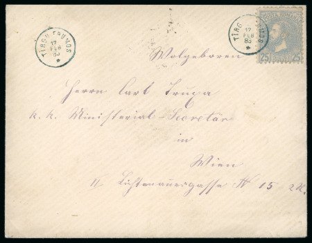 Stamp of Romania » 1872-79 Prince Carol I - Perforated 1881/1885 King Carol I "Pearls" definitive issue stamps on covers (3) with different rates