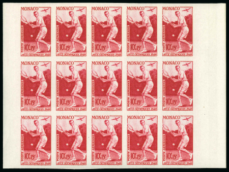 Stamp of Olympics » 1948 London Monaco 1948 Olympics 10+15f Tennis in marginal imperf