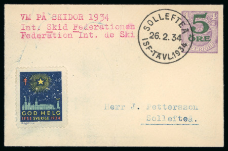 Stamp of Thematics » Sport and Games » Skiing Sweden 1934 two Skiing World Championship covers