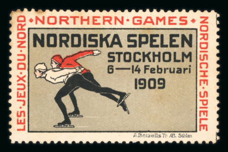 Stamp of Thematics » Sport and Games » Skiing Sweden 1901 First Nordic Games postcard used, 1909 and 1913 vignettes