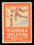 Stamp of Thematics » Sport and Games » Skiing Sweden 1901 First Nordic Games postcard used, 1909 and 1913 vignettes