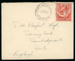 Stamp of Papua 1931-1936, three envelopes Port Moresby to Samarai