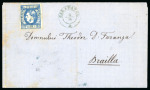 Stamp of Romania » 1868-70 Prince Carol I - New Currency 1871 Pair of covers franked with 10 bani in blue and indigo
