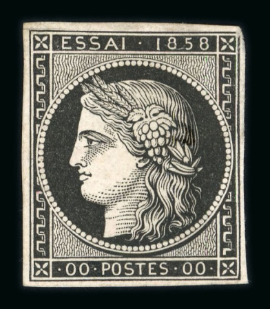 Stamp of Greece » Large Hermes Heads » 1861 Barre proofs The complete set of the four "Cérès 1858" plate-proofs including the extremely rare one in black