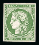 Stamp of Greece » Large Hermes Heads » 1861 Barre proofs 1858 French Essay: Green "Cérès 1858" on thick card.
