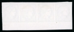 Stamp of Greece » Large Hermes Heads » 1861 Barre proofs Marginal strip of four of the green "Cérès 1858".