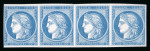 Stamp of Greece » Large Hermes Heads » 1861 Barre proofs Strip of four of the blue "Cérès 1858".