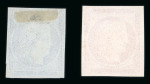 Stamp of Greece » Large Hermes Heads » 1861 Barre proofs Two "Ceres without inscription" of 1861 on blue & red colours.