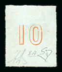 Stamp of Greece » Large Hermes Heads » 1861 Paris print 10 lepta Paris printing (1861) - Thin paper - Franked "9" of Patras (Type I). Signed A. & E. Diena