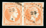 Stamp of Greece » Large Hermes Heads » 1862-67 2nd Athens print Pair of the 10 lepta Consecutive Athens printings (1862-1867) - Good margins.Franked "23" of Megalopolis (Type I).