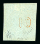 Stamp of Greece » Large Hermes Heads » 1862-67 2nd Athens print 10 lepta, orange on blue, Consecutive Athens printings (1862-1867) - Mint - Good margins. Cert. Holcombe.