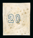 Stamp of Greece » Large Hermes Heads » 1862-67 2nd Athens print 20 lepta Consecutive Athens printings (1862-1867) - Franked "43" of Lamia.Deep dark blue (the "Liar"). Good margins.