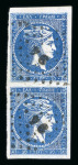 Stamp of Greece » Large Hermes Heads » 1862-67 2nd Athens print Vertical pair of the 20 lepta Consecutive Athens printings (1862-1867)Franked "94" of Stylis - Rare destination. Good to large margins.