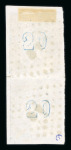 Stamp of Greece » Large Hermes Heads » 1862-67 2nd Athens print Vertical pair of the 20 lepta Consecutive Athens printings (1862-1867)Franked "94" of Stylis - Rare destination. Good to large margins.