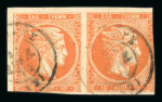 Stamp of Greece » Large Hermes Heads » 1875-80 Printed on cream paper with figures at back Three pairs of the 10 lepta Cream papers with Control Numbers (1875-1880) - Franked (Type II)