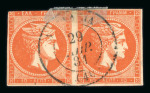 Stamp of Greece » Large Hermes Heads » 1875-80 Printed on cream paper with figures at back Three pairs of the 10 lepta Cream papers with Control Numbers (1875-1880) - Franked (Type II)