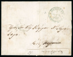 Stamp of Greece » Early Prephilatelic Period Pre-philatelic letter sent from Piraeus (June 3rd, 1852) to Piraeus and redirected to  Naufplion (June 6th, 1852), via Athens (June 5th, 1852).