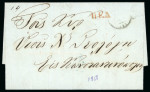 Stamp of Greece » Early Prephilatelic Period 1858 Pre-philatelic letter from Patras (May 1st/13th, 1858) to Constantinople, via Athens and Piraeus.