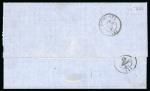 Stamp of Greece » Large Hermes Heads » Covers, frankings and destinations Pre-paid letter from Cosntantinople (Sept. 15th, 1867) to Athens (Sept. 18th, 1867), via Piraeus (Sept. 18th, 1867).Franked at 50 lepta with one 40 lepta and one 10 lepta of the Consecutive Athens printings (1862-1867).