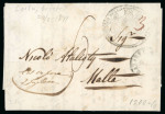 Stamp of Greece » Early Prephilatelic Period Pre-philatelic letter from Corfou (Feb. 24th, 1841) to Malta.