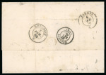 Stamp of Greece » Large Hermes Heads » Covers, frankings and destinations Paid letter from Venice (Jan. 24th/Feb. 5, 1869) to Corfou (Jan.27th/Feb. 8th, 1869), via  Brindisi (Jan 24th/Feb. 5th, 1869) and Foggia (Jan 25th/Feb. 6th, 1869). Taxed at the arrival at 65 lepta