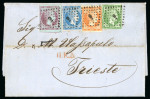 Stamp of Greece » Large Hermes Heads » Covers, frankings and destinations Paid letter from Patras (Aug. 8th/20th, 1863) to Trieste (Aug. 15th/27th, 1863)), via Athens (Aug. 10th/22nd, 1863).Franked at 75 lepta.